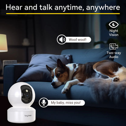 Smart Indoor WiFi Camera – 2K HD • 360° Motion Tracking